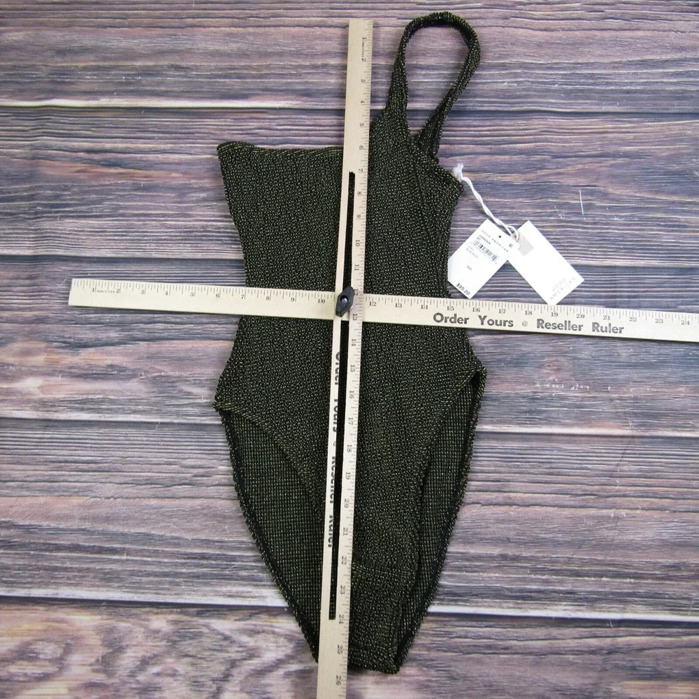 Good American NEW XXS/XS Size 00/0 Black Hot‎ Shoulder One Piece Swimsuit